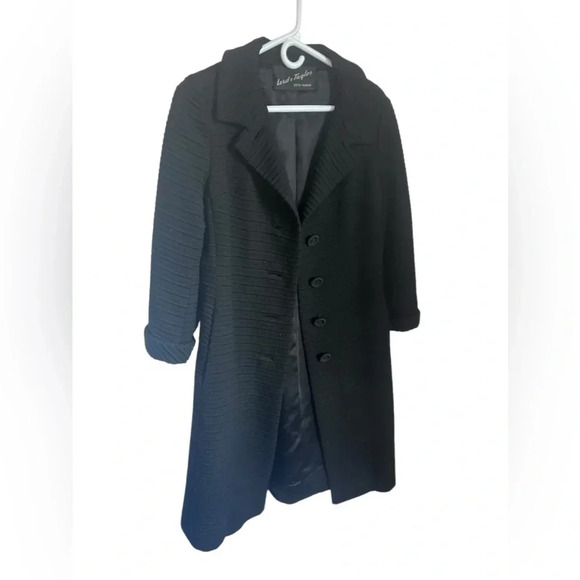 Lord & Taylor Vintage Black textured Trench Coat - Picture 2 of 8